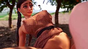 Wielki kutas futanari bierze na siebie dziewczynę w scenie seksu analnego