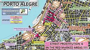 ポルトアレグレスのストリート風俗嬢:売春婦、エスコート、フリーランサーの地図