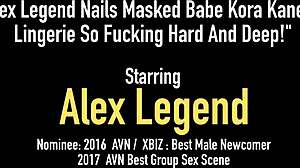 Alex Legend memberikan Kora Kane handjob lingerie hardcore