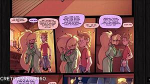 Гърдастата хентай героиня Pacifica от Gravity Falls се наслаждава на голям кур в аниме приключението си