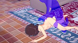 Japonská anime dívka Megumin z Konosuby je v tomto videu Hentai v prdeli a stříká