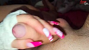 Indulging in nail fetish with an alluring stepmom in intimate bedroom setting