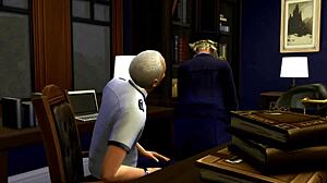 Parodija na Policijski akademiji s risanko v slogu sims 4